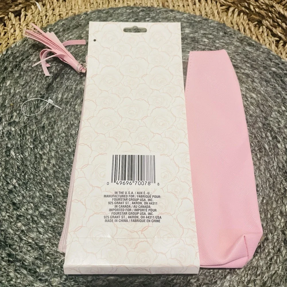 ✅I Do Crew Wedding Cosmetic Bag Pink Clear Tassel Bridesmaid Gift New #️⃣0836